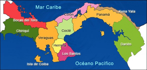 パナマの地図カラー